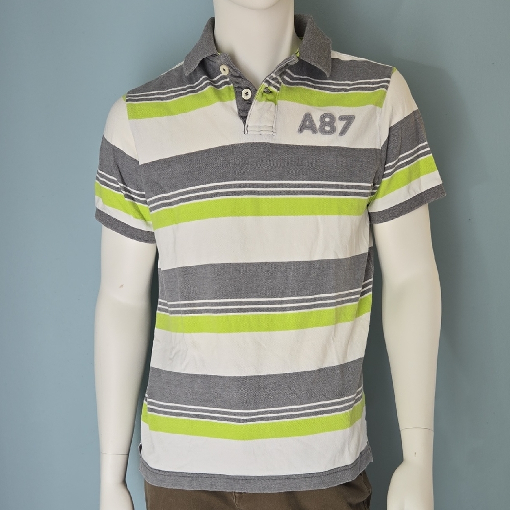Mens Aeropostale Striped Polo Shirt